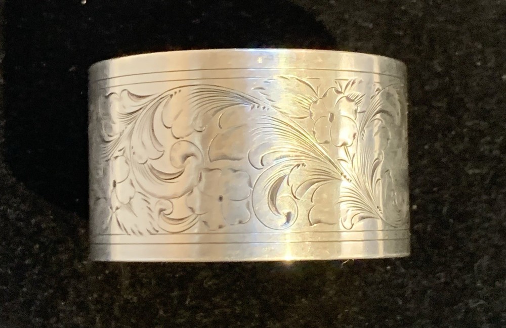 Vintage Sterling Silver Napkin Ring Monogrammed