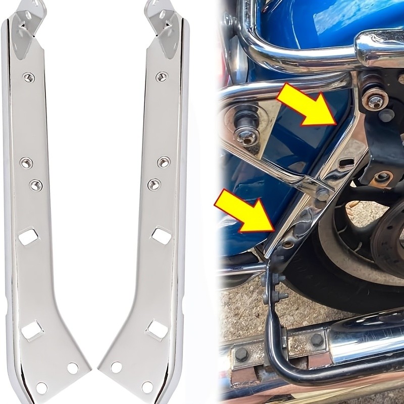 Chrome Saddlebag Guard Brackets(Track Support Brackets), Suitable for Harley