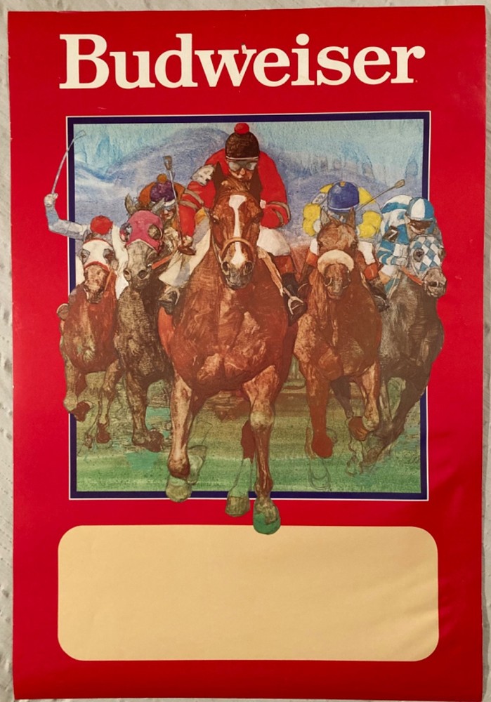 Budweiser Beer Horse Racing Poster P