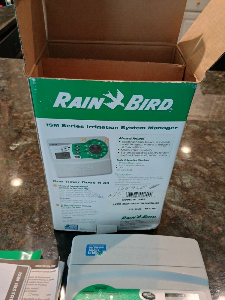 Rain Bird ISM-9 Automatic 9-Value Sprinkler Timer 3-Program Irrigation System