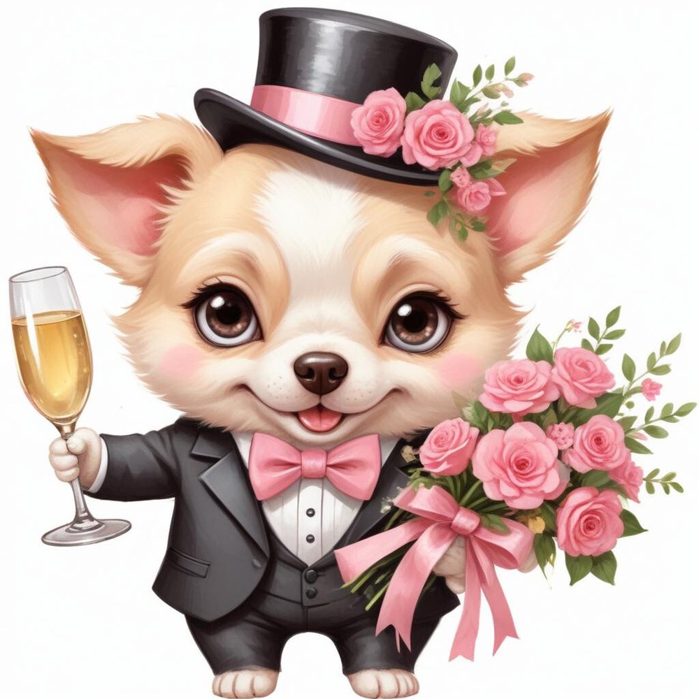 30 Custom Romantic Puppy Dog Personalized Address Labels