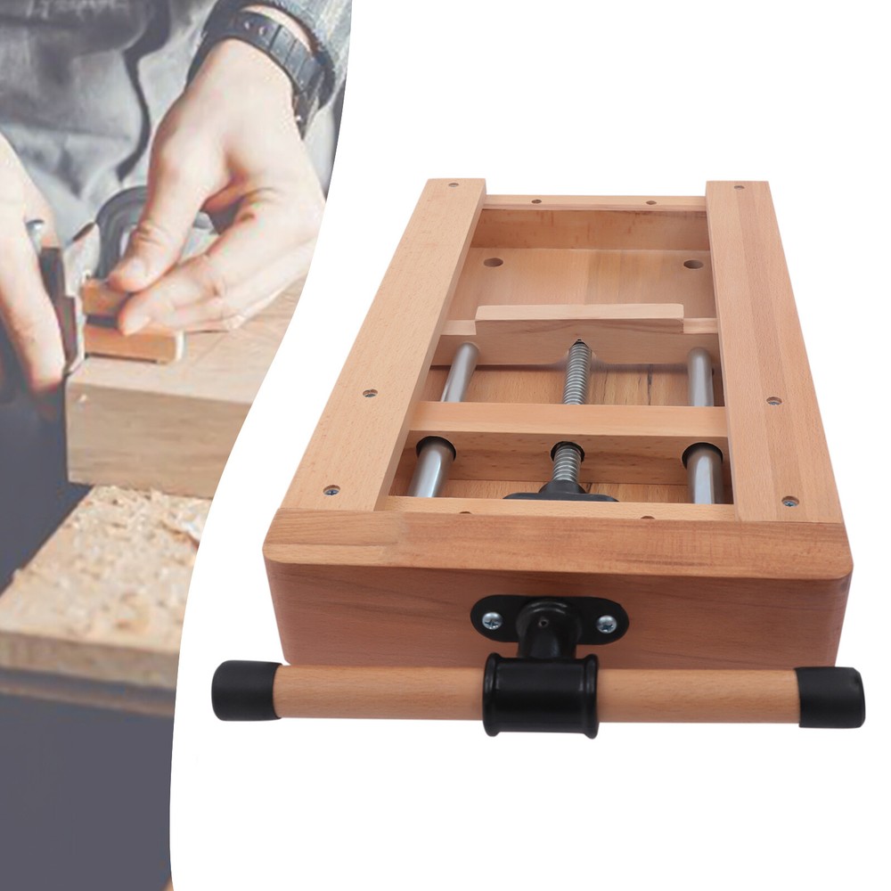 Woodworking Bench Vise with Quick Release, Durable Beech Wood Design