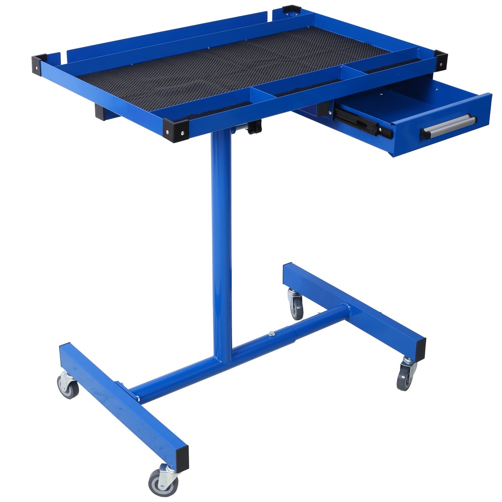 Adjustable Tear Down Work Table 220lbs Capacity Rolling Tool Table w/ Drawer