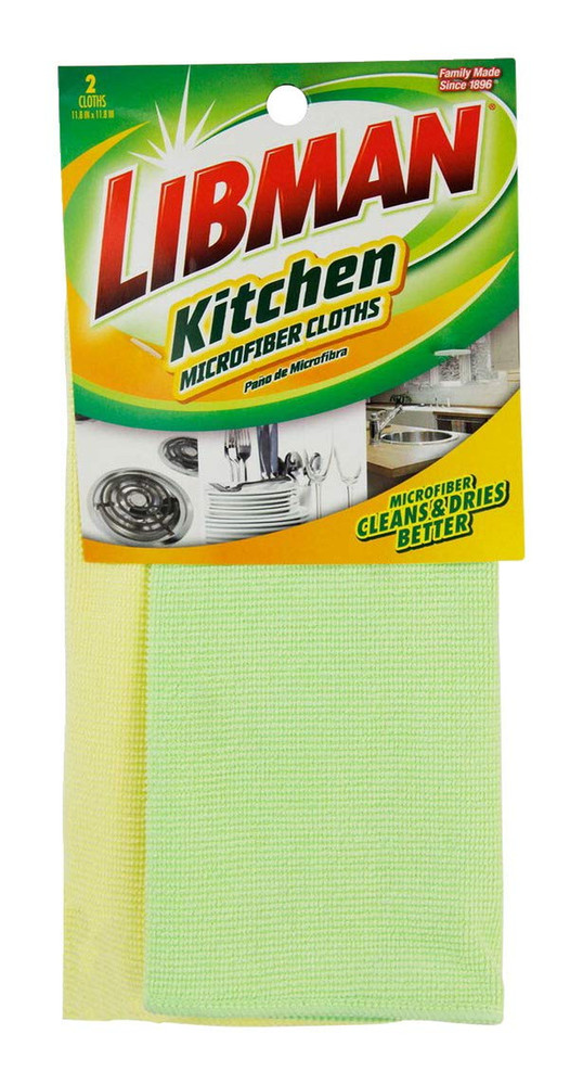 Libman 322 Premium Kitchen Microfiber Cloths for Kitchen Cleaning