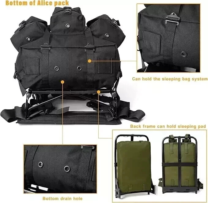 Military ALICE Pack Large Rucksack Backpack Army Tactical Bug Out Gear Frame