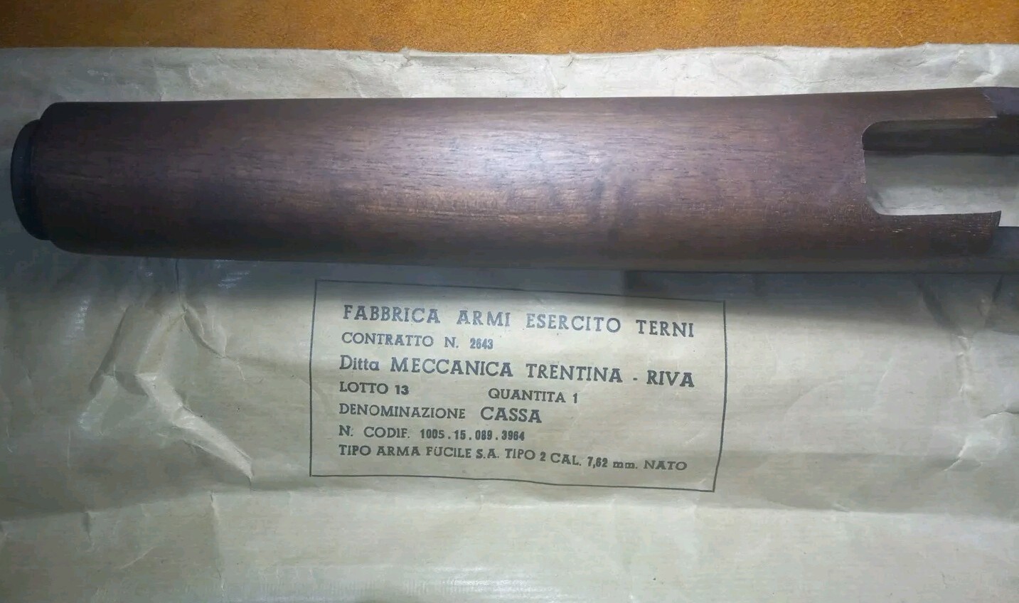 BM59 BM59E Stock Fabrica Armi Esercito Terni Meccanica Trentina M1 Garand WWII