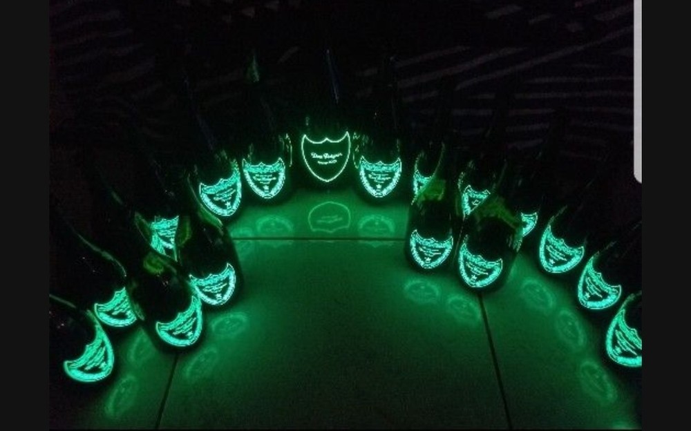 10 Dom perignon luminous empty bottle. All size available.