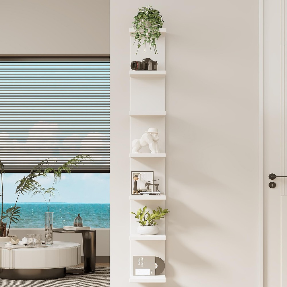 Versatile 7 Tier Wall Shelf Unit,White Lack Wall Shelf,Display Floating Shelf...