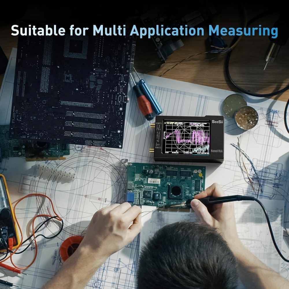 Mini Vector Network Analyzer HW3.7: 9KHz-1.5GHz, SWR, Phase, Delay, Touchscreen