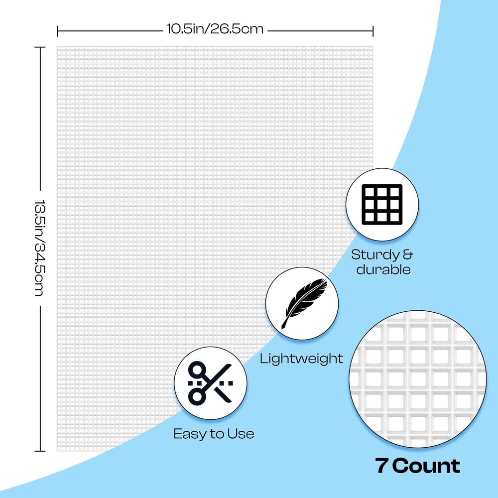Caydo 2PCS 7 Count Plastic Mesh Canvas 10.5x13.5 Sheet