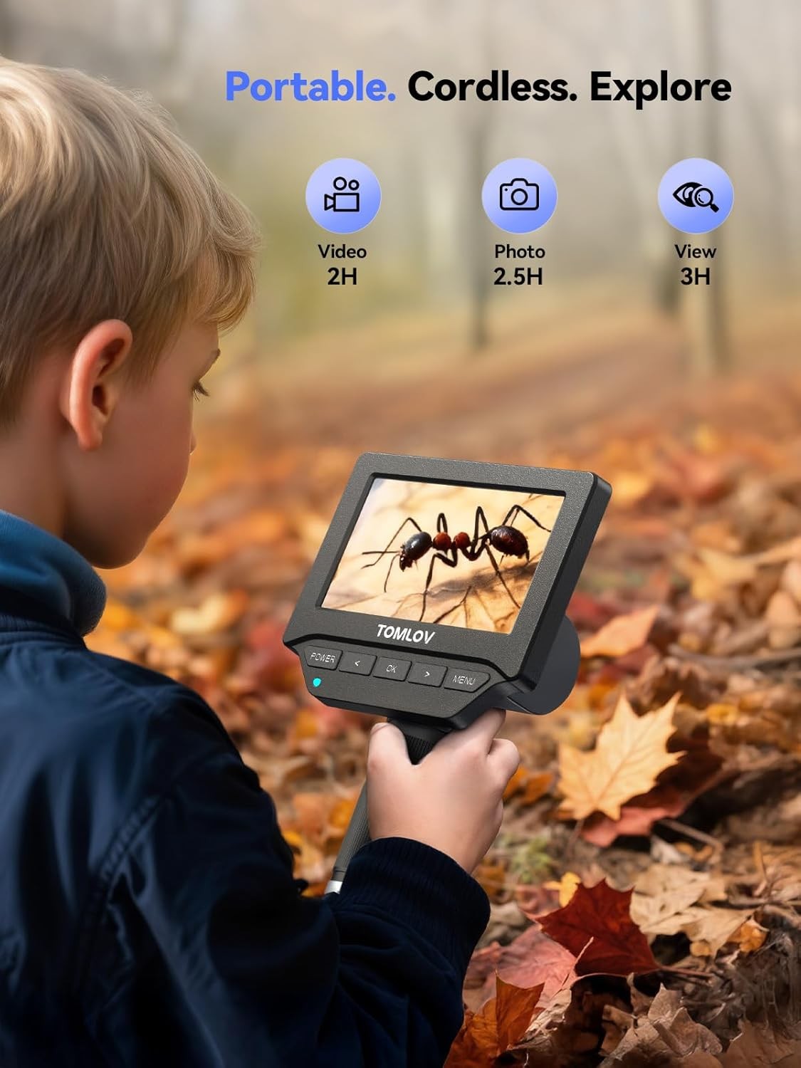 TOMLOV DM4W Microscope 4.3" Digital Coin Microscope 10–200X with Weighing Scale