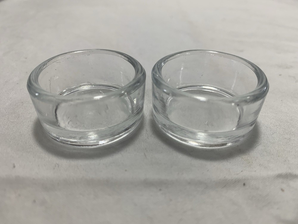 2 Glass Inserts Liners for Silver Salt Cellars