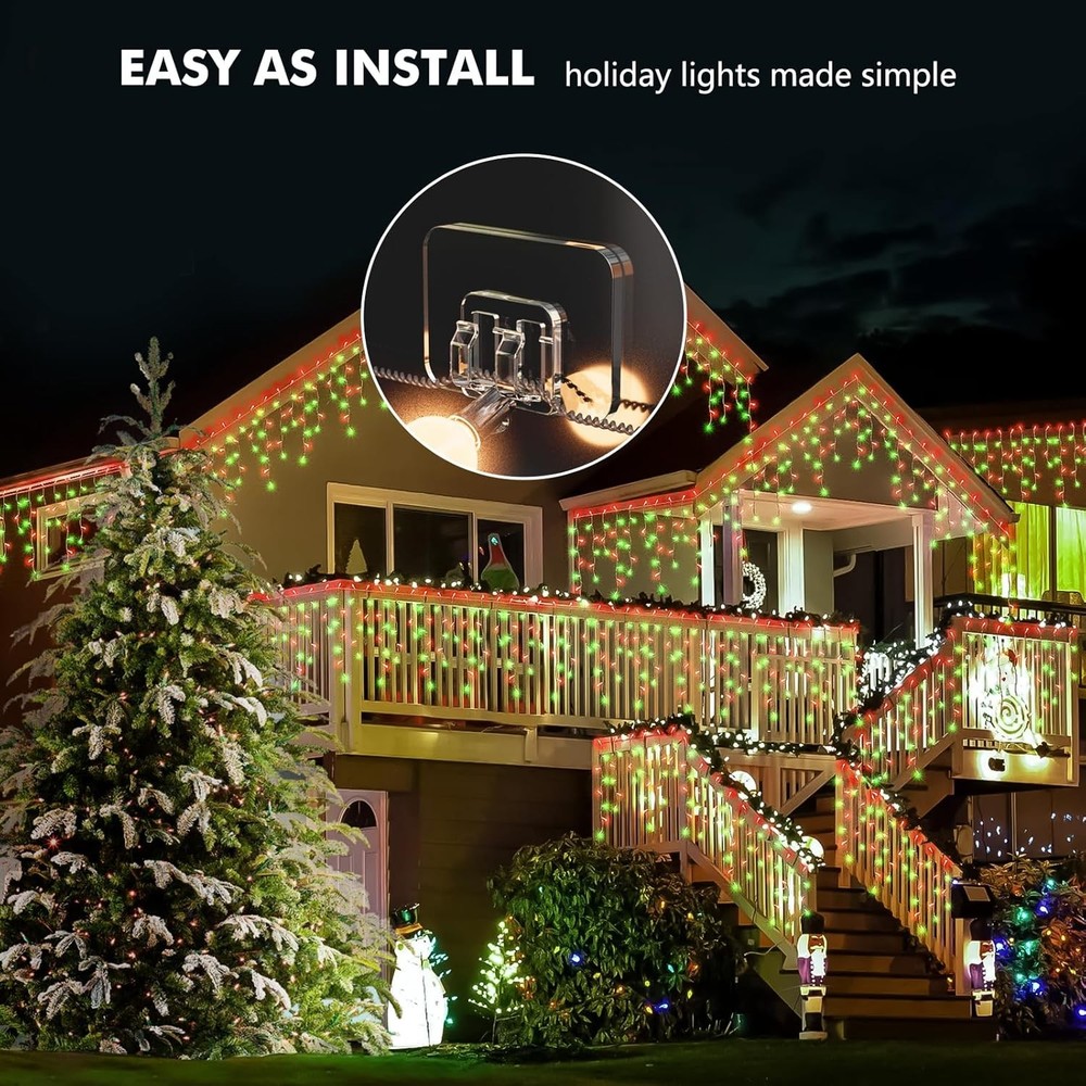 10 PCS with Adhesive Strips Hooks for Outdoor String Lights