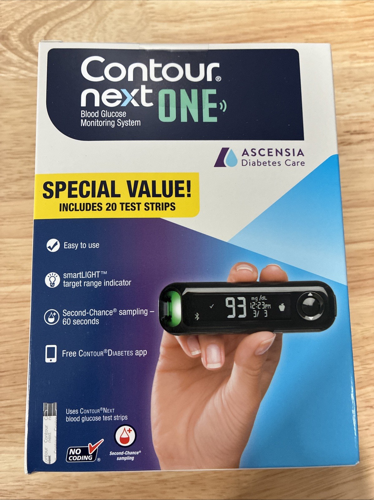 Contour Next One Diabetes Blood Glucose Monitoring System, Bluetooth Smart Meter