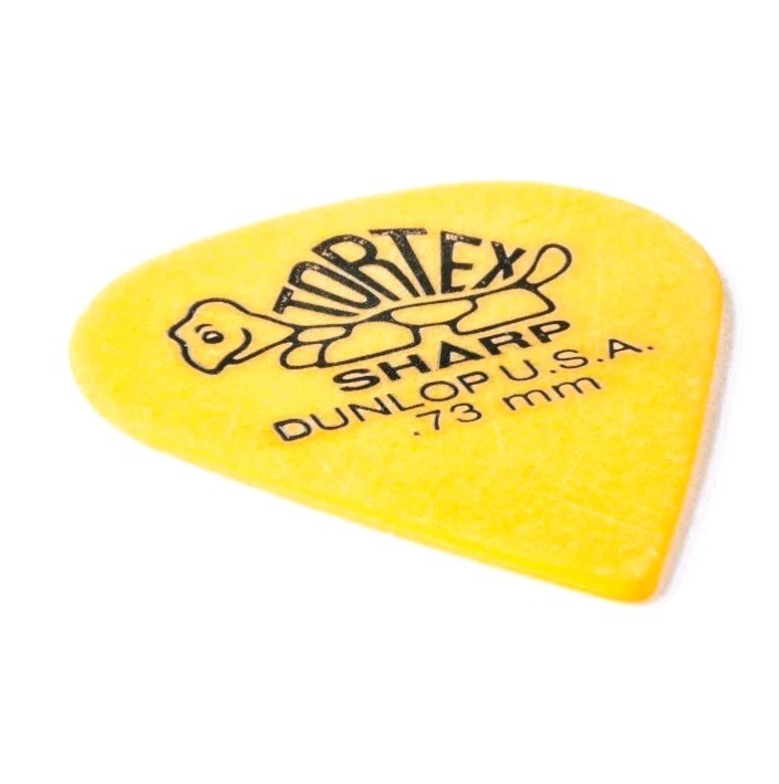 Dunlop Tortex Sharp Guitar Picks 412 Yellow .73mm 6 Pack