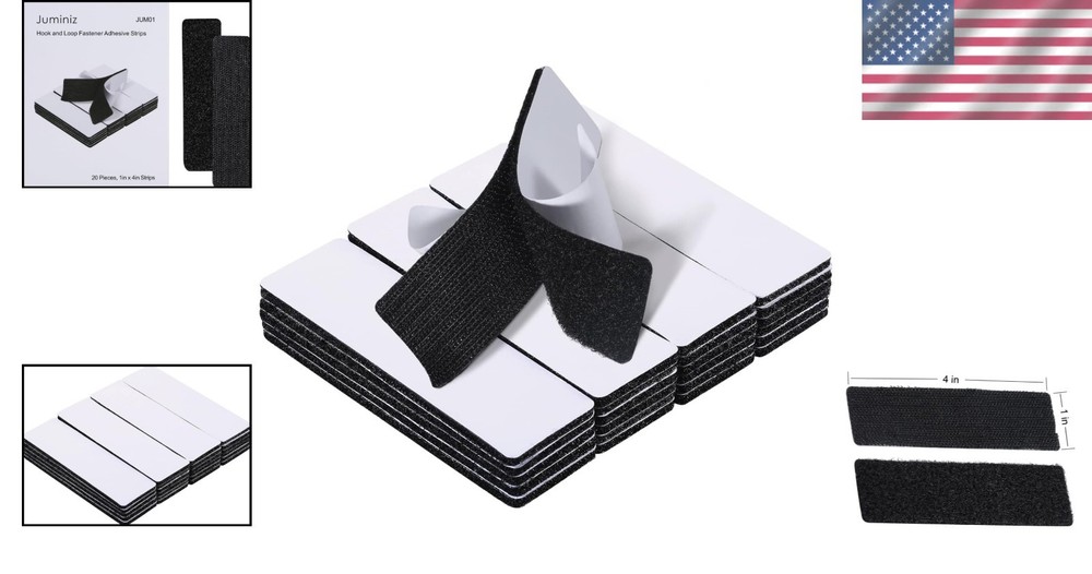 Versatile Black Hook and Loop Fastener 1x4 Inch Strips for Quick Applications