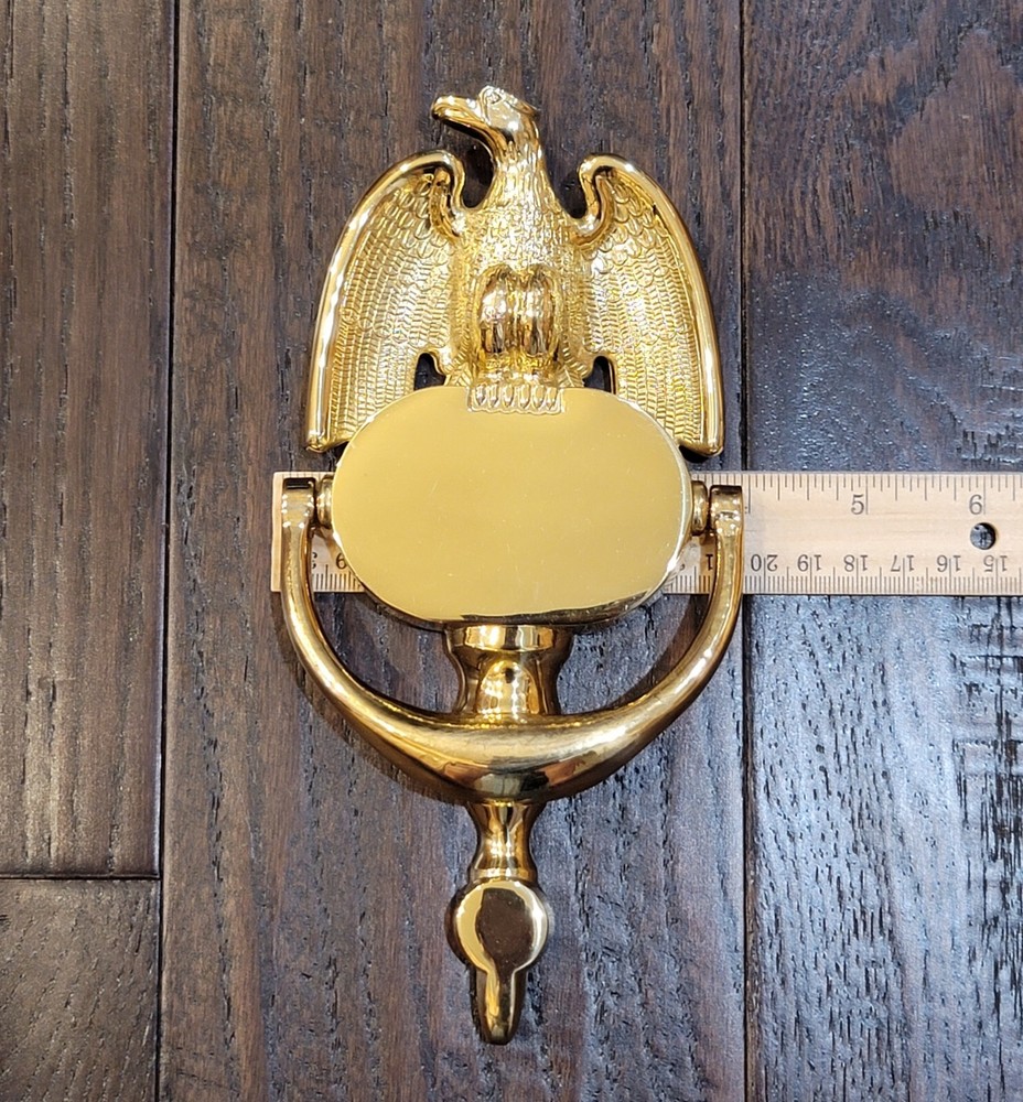 DOOR KNOCKER Solid Brass AMERICAN EAGLE 1970's EB 8" x 4" VINTAGE Baldwin
