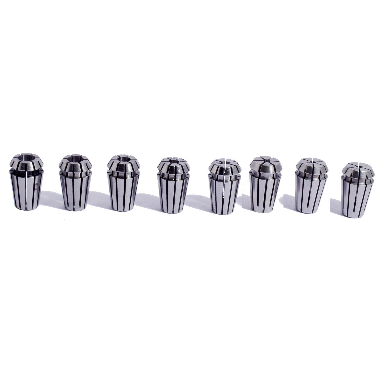 PRECISION 8PC ER11 COLLET SET TIR 0.0004" / 10μm 2mm(1/16") to 6.5mm (1/4") USA