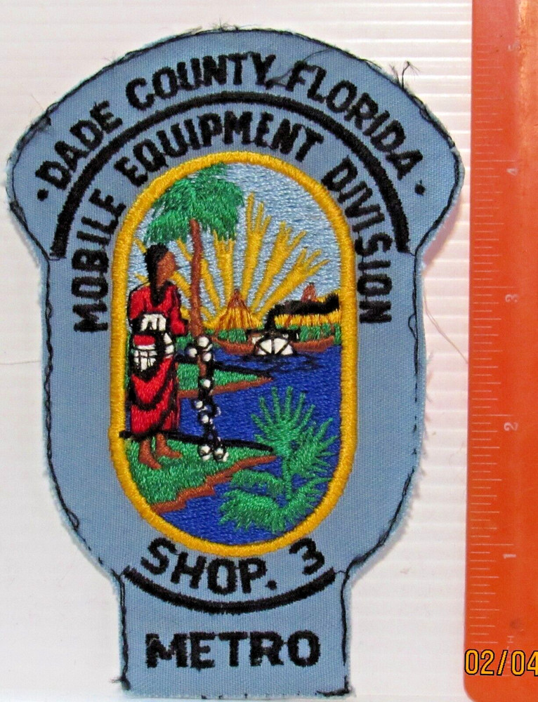Dade County Florida Mobile Equipment Division Metro Shoulder Patch