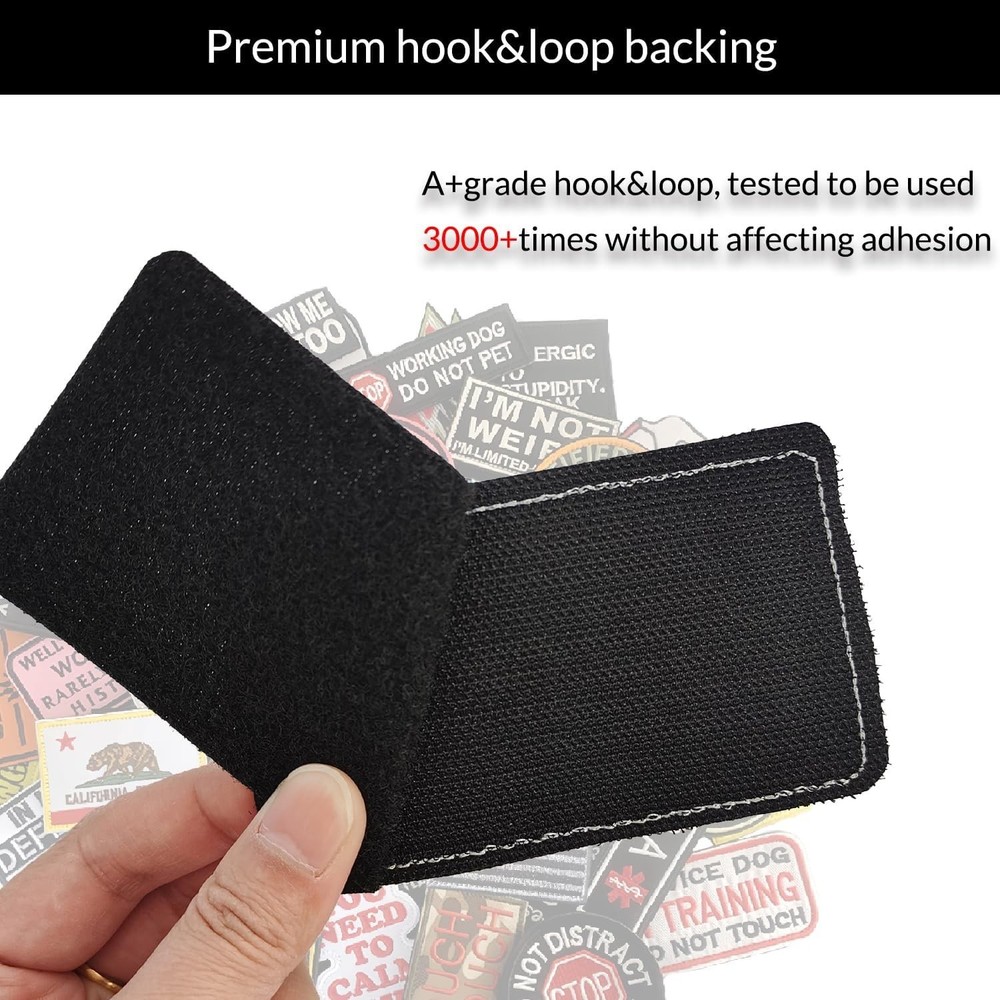 20 Pieces Random Tactical Morale Patch Bundle, Full Embroidery Loop and Hook ...