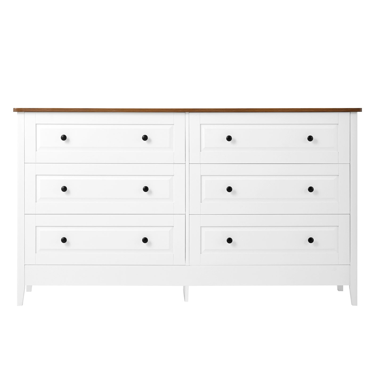 6 Storage Drawer Bedroom Wood Organizer Storage Furniture White