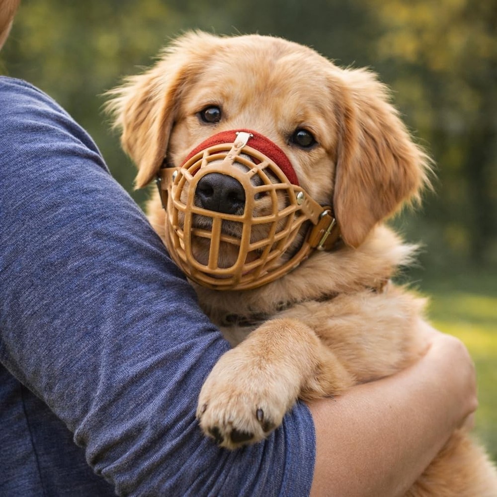 JorVet Nylon Basket Muzzle | Quick Release Buckle | Soft, #9, Beige