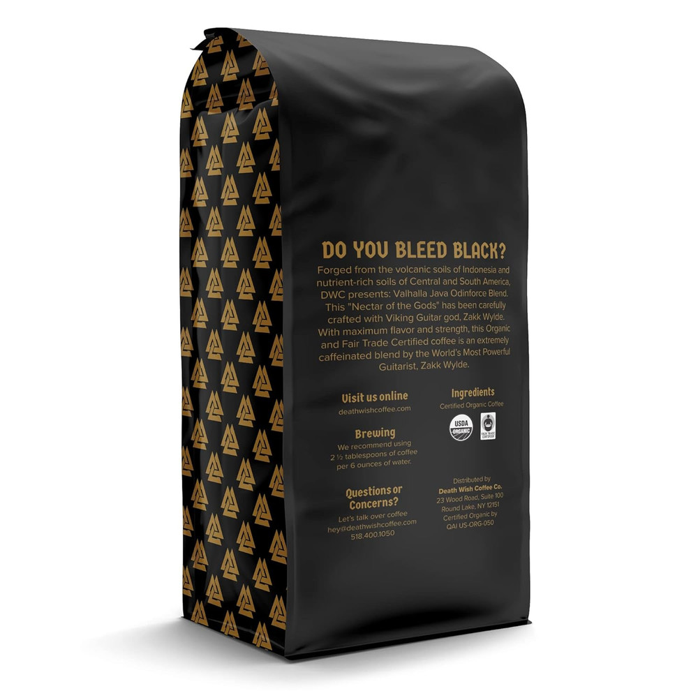 , Valhalla Java Odinforce Blend Whole Bean, USDA Organic and Fair Trade, 12 Oz (