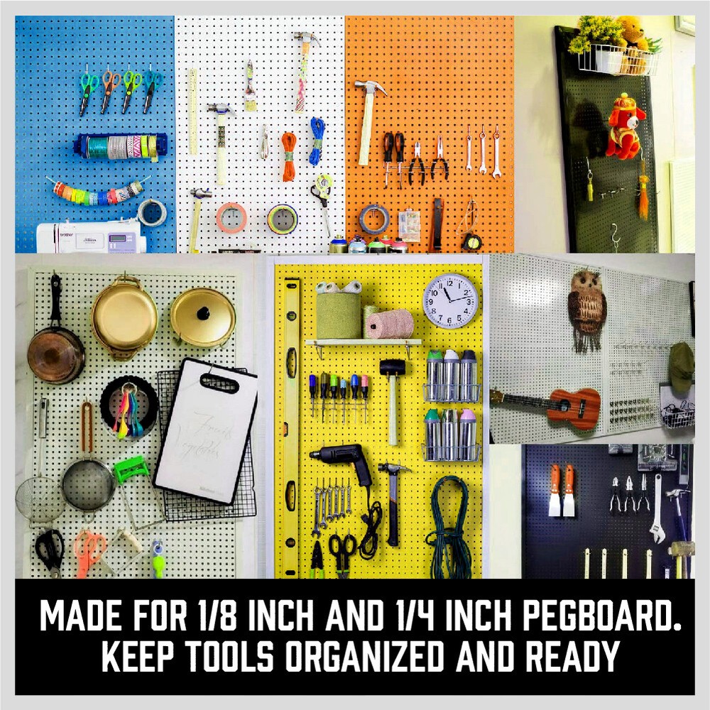 Pegboard Hooks Assortment Basket Pegboard Pack Pinboard Rack Organizing Tool 127