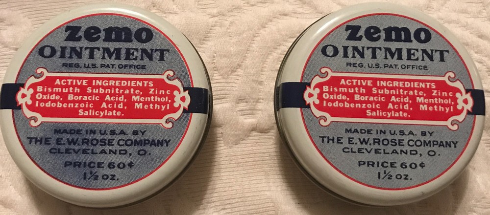Vintage Zemo ointment tins (2) 1.5oz
