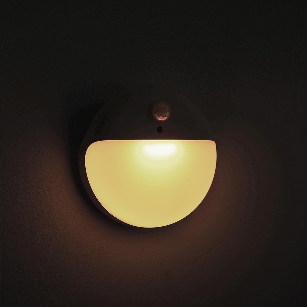 2 Pack Motion Sensor Night Light Gold Yellow 3 Lighting Modes Stepless Dimmin...