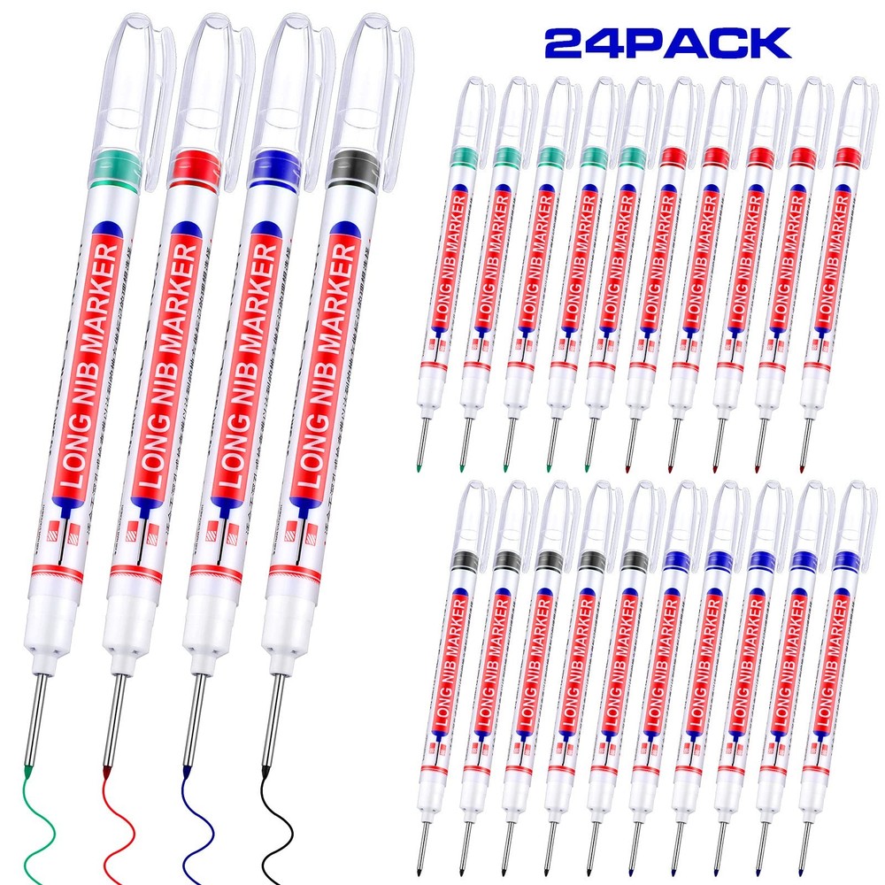 Eersida Multi-purpose Deep Hole Marker Pens 20mm Long Head Drill Assorted