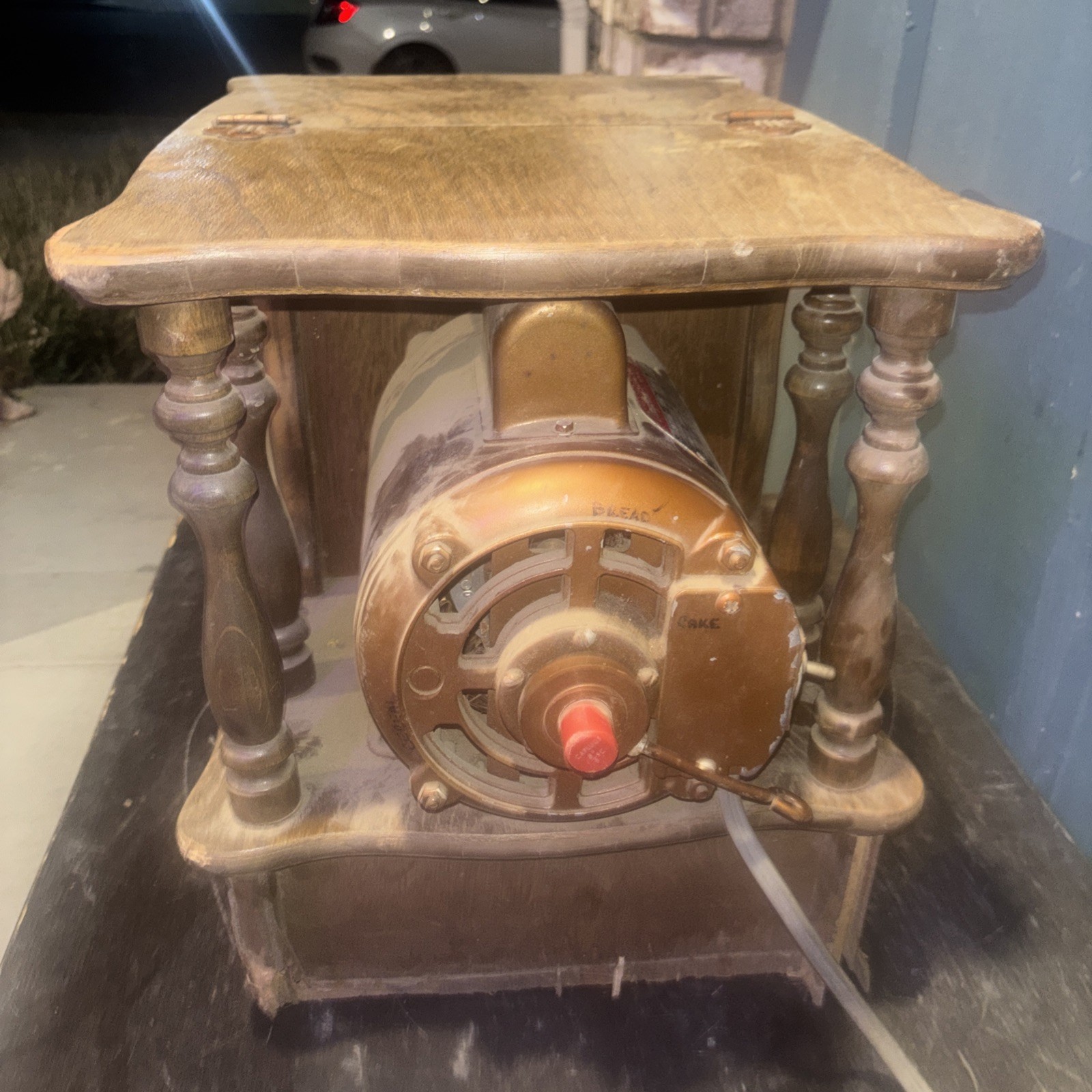 Golden Grain Grinder Wheat Grinder Dayton 3/4 HP Motor W/Wood Cabinet WORKS