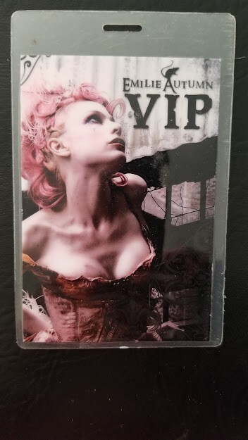 EMILIE AUTUMN - ORIGINAL TOUR VIP CONCERT LAMINATE BACKSTAGE PASS
