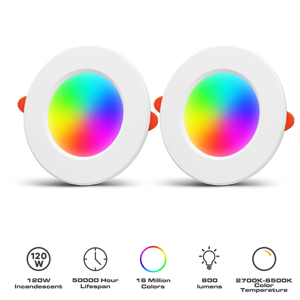 1-4PCS RGB Colour Changing Ceiling Light APP Control 4in Smart LED Ceiling Light