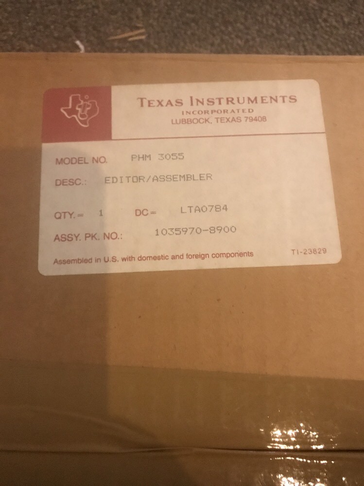 NEW NOS SEALED TEXAS INSTRUMENTS TI-99/4A Editor Assembler PHM 3055