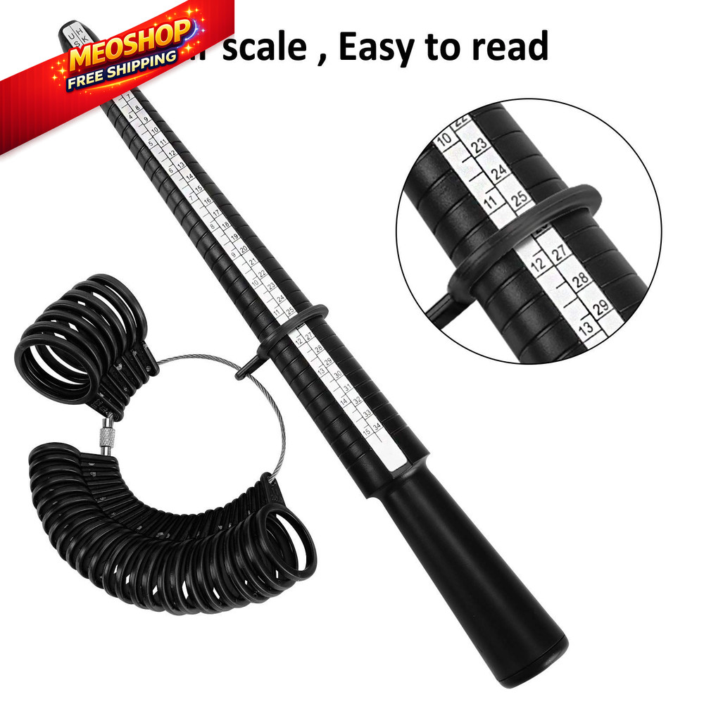 Accmor Ring Sizer Measuring Tool Set, Black Mandrel, Guage, Blet