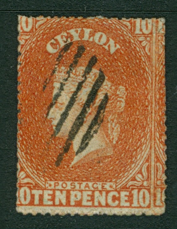 Ceylon, 10d vermillion. Scott #33