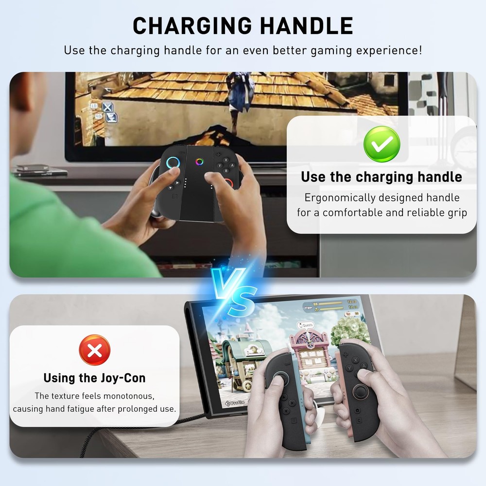 FUNDIARY Charging Grip, Ergomonic Comfort Grip for Basic