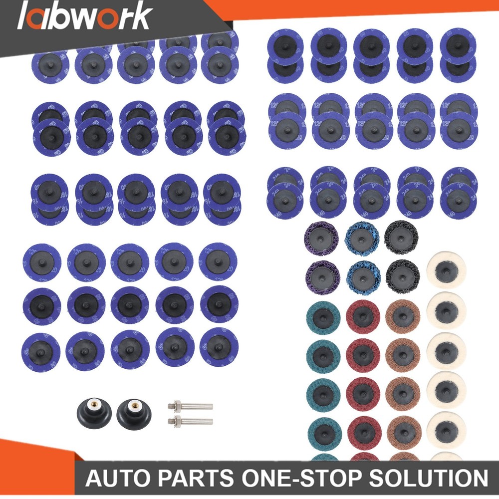 Labwork 104 Pcs 2 Inch Quick Change Sanding Discs Set with 1/4 Inch Holder