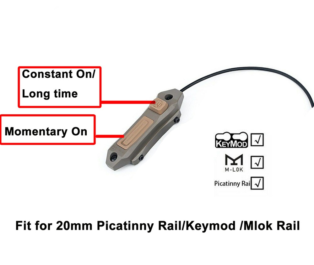 Tactical Augmented Dual Function Tape Switch For M300 M600 Light Fit Keymod Mlok