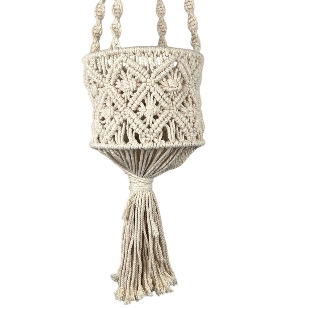 Classic Retro 70's Macrame Medium Size Plant Holder