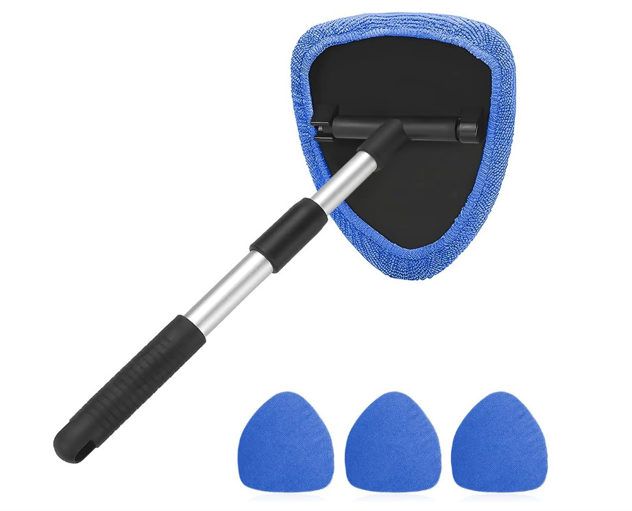 Windshield Cleaning Tool Car Window Cleaner with Extendable Long Handle and 4...