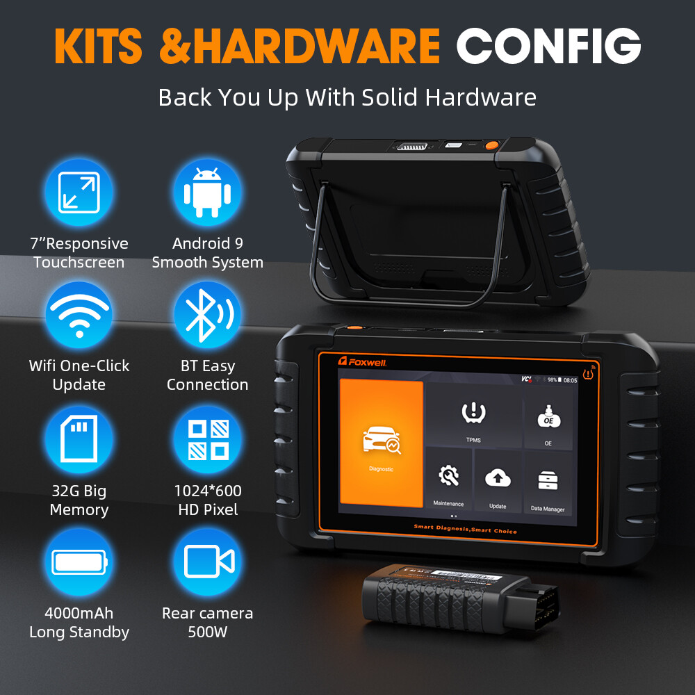 Foxwell NT809TS Bidirectional Car OBD2 Scanner Diagnostic Tool TPMS programming