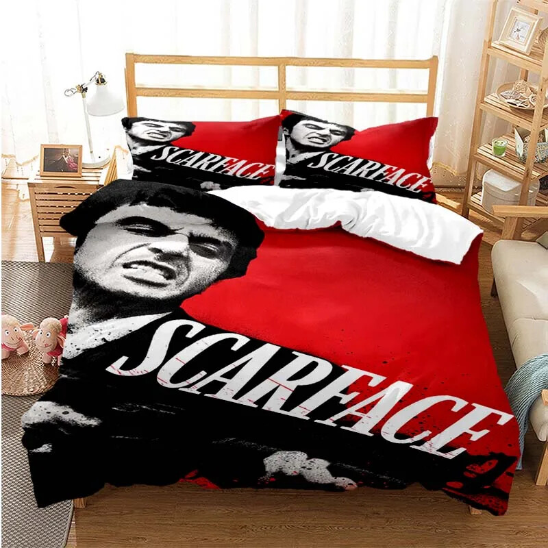 Tony Montana Scarfaces Bedding Set Duvet Cover Pillowcase Bed Kids Adult Home