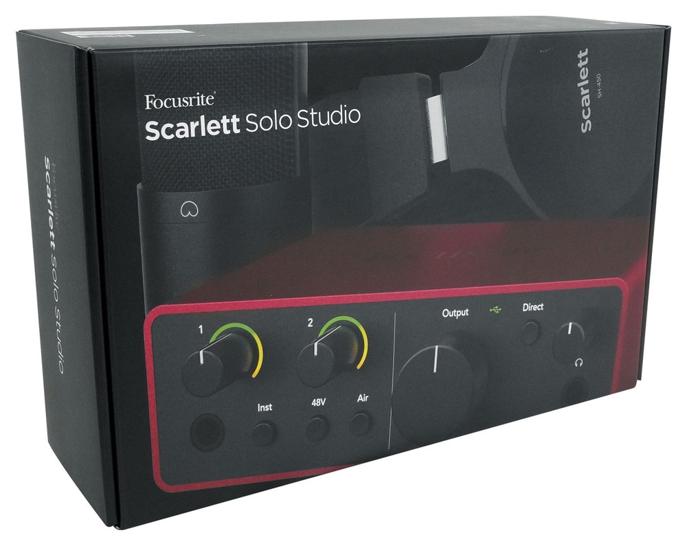 Focusrite Scarlett Solo Studio 4th Gen Recording Interface+Mic+Pop Filter+Shield
