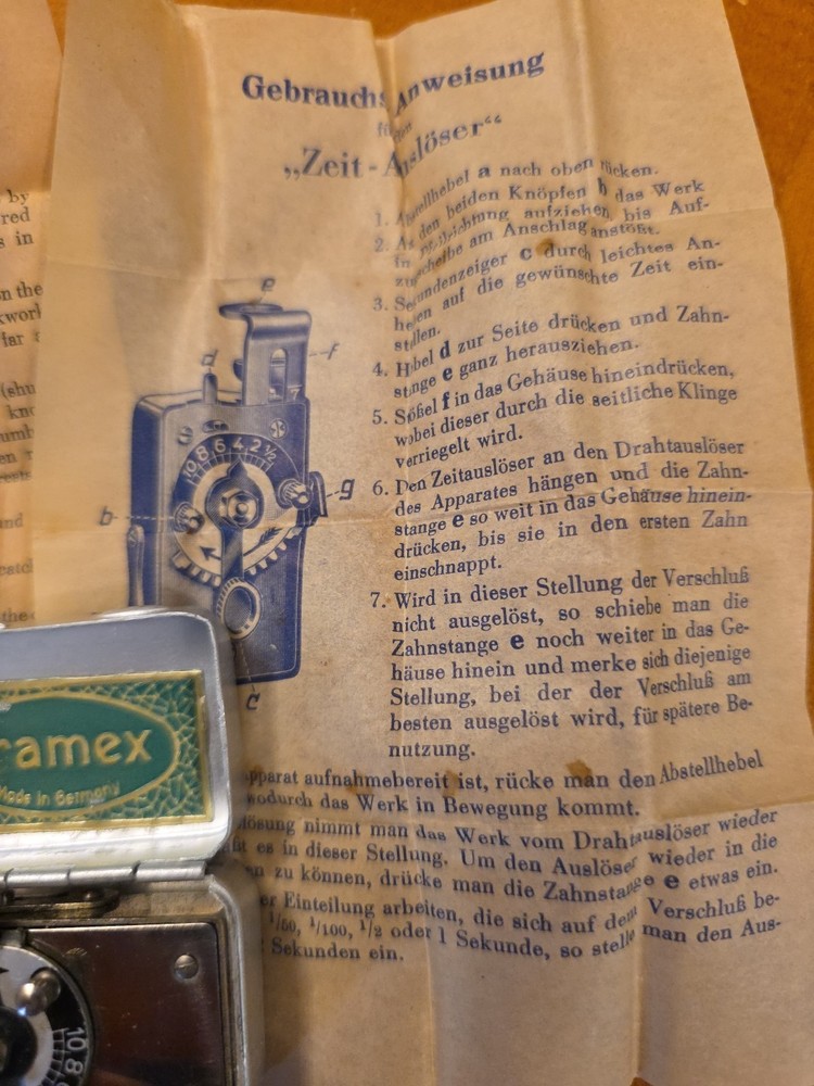 Framex Self- Timer Snapshot Exposures With Case And Instructions