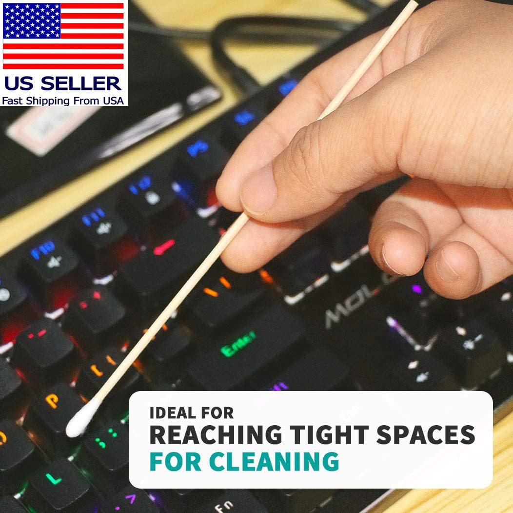 200 Pcs Count 6" Inch Long Cotton Swabs with Wooden Handles Cotton Tipped Applic