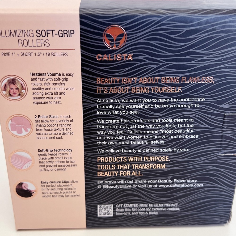 Calista Volumizing Self Grip Rollers Curlers Clips Case PIXIE SHORT With Spray