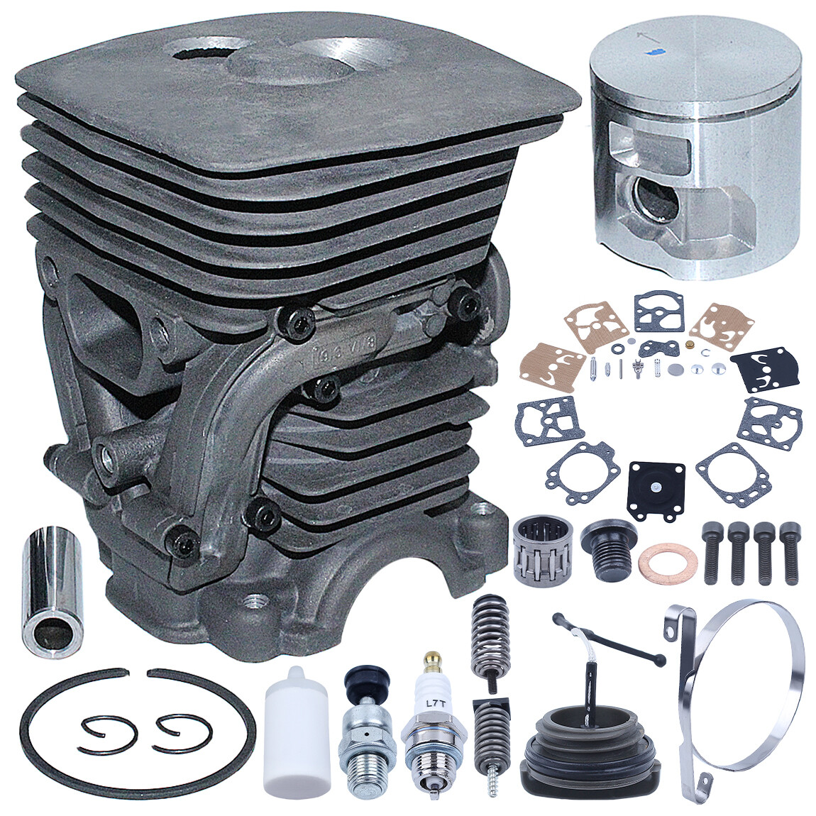 47mm Cylinder Piston Carb Repair Kit Fuel Filter For Husqvarna 460 455 Chainsaw