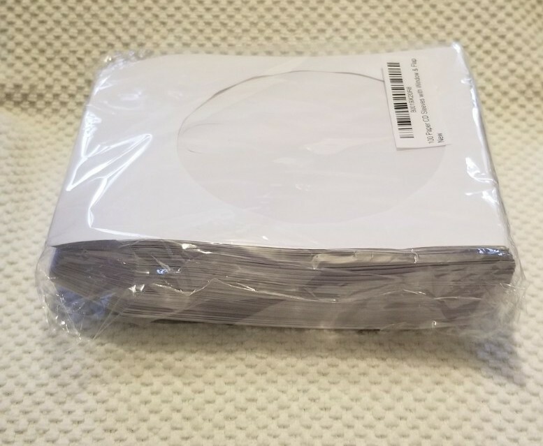 100 Paper Sleeve Envelope with Clear Window & Flap for CD DVD White